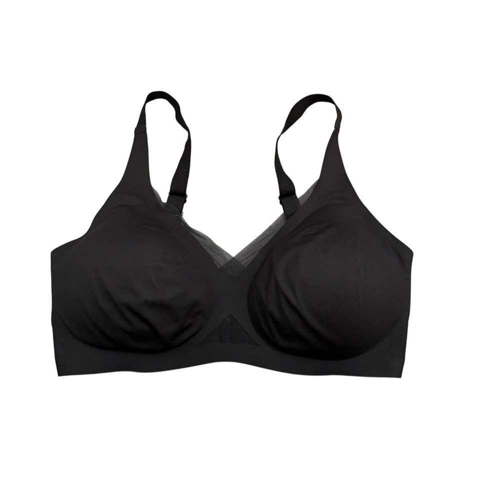 HoneyLove Crossover Bra 34DDD F/G Black Comfort Seamless Mulit-Way Mesh Padded